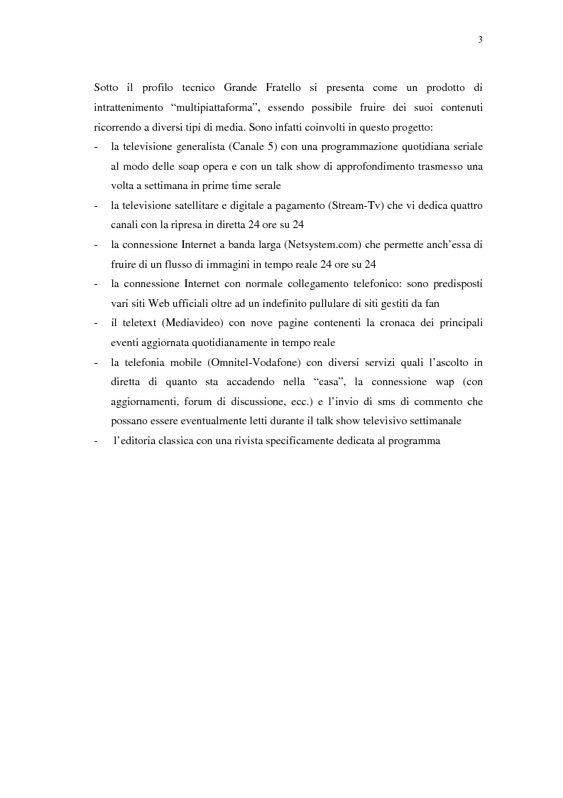 Anteprima della tesi: Grande Fratello: un prototipo di merce simbolica a distribuzione globale, Pagina 3