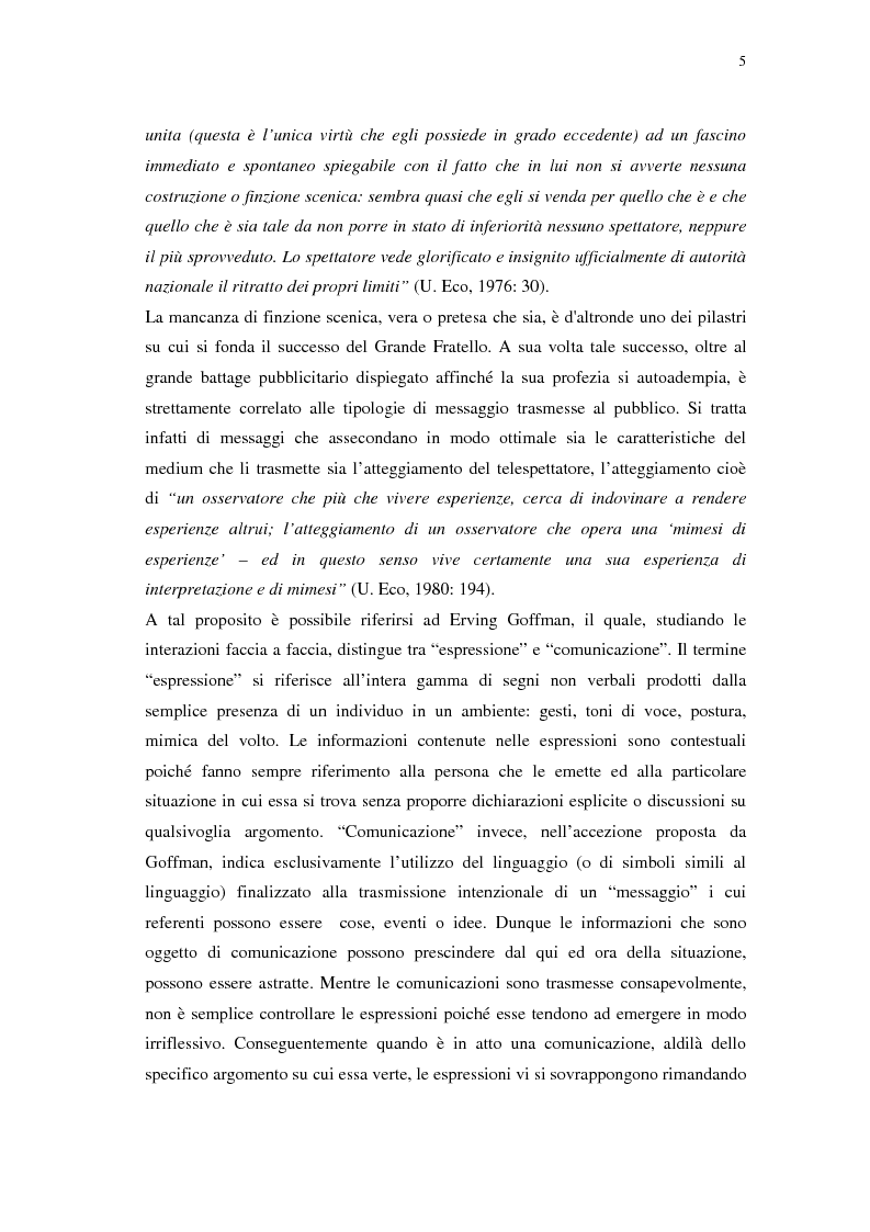 Anteprima della tesi: Grande Fratello: un prototipo di merce simbolica a distribuzione globale, Pagina 5