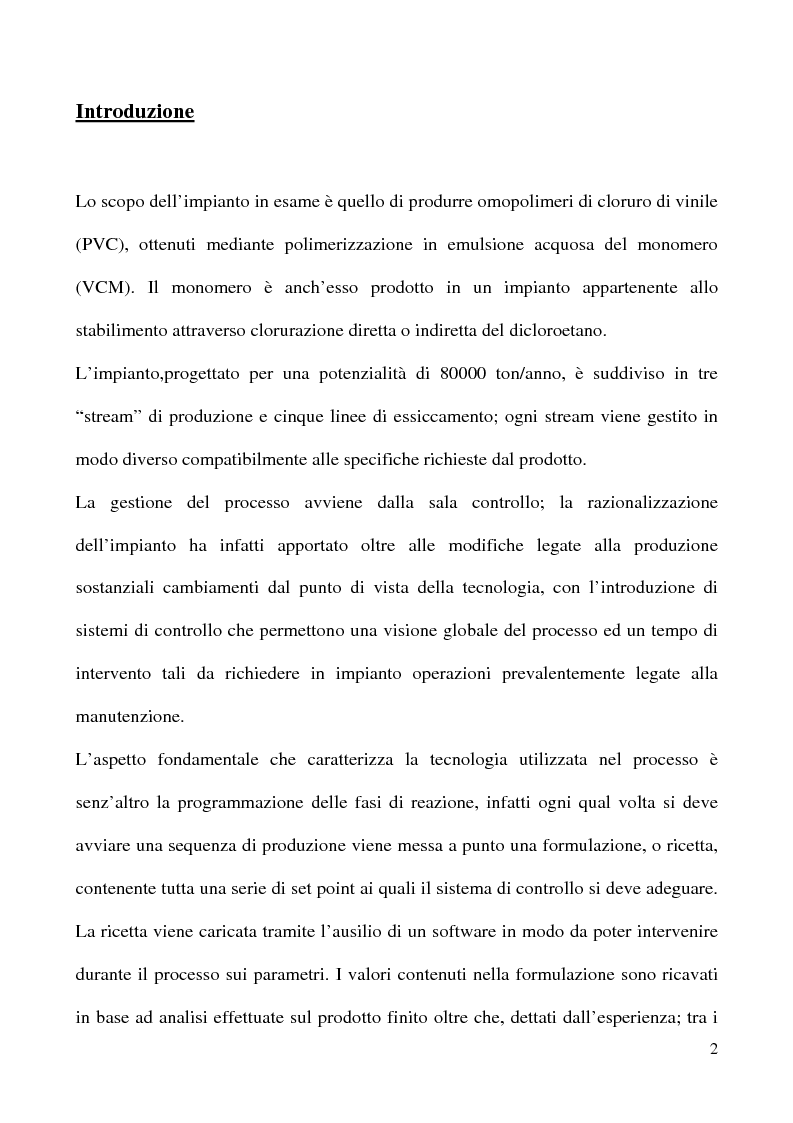 Anteprima della tesi: Analisi del circuito di raffreddamento di un impianto PVC/emulsione e verifica della torre di raffreddamento, Pagina 2