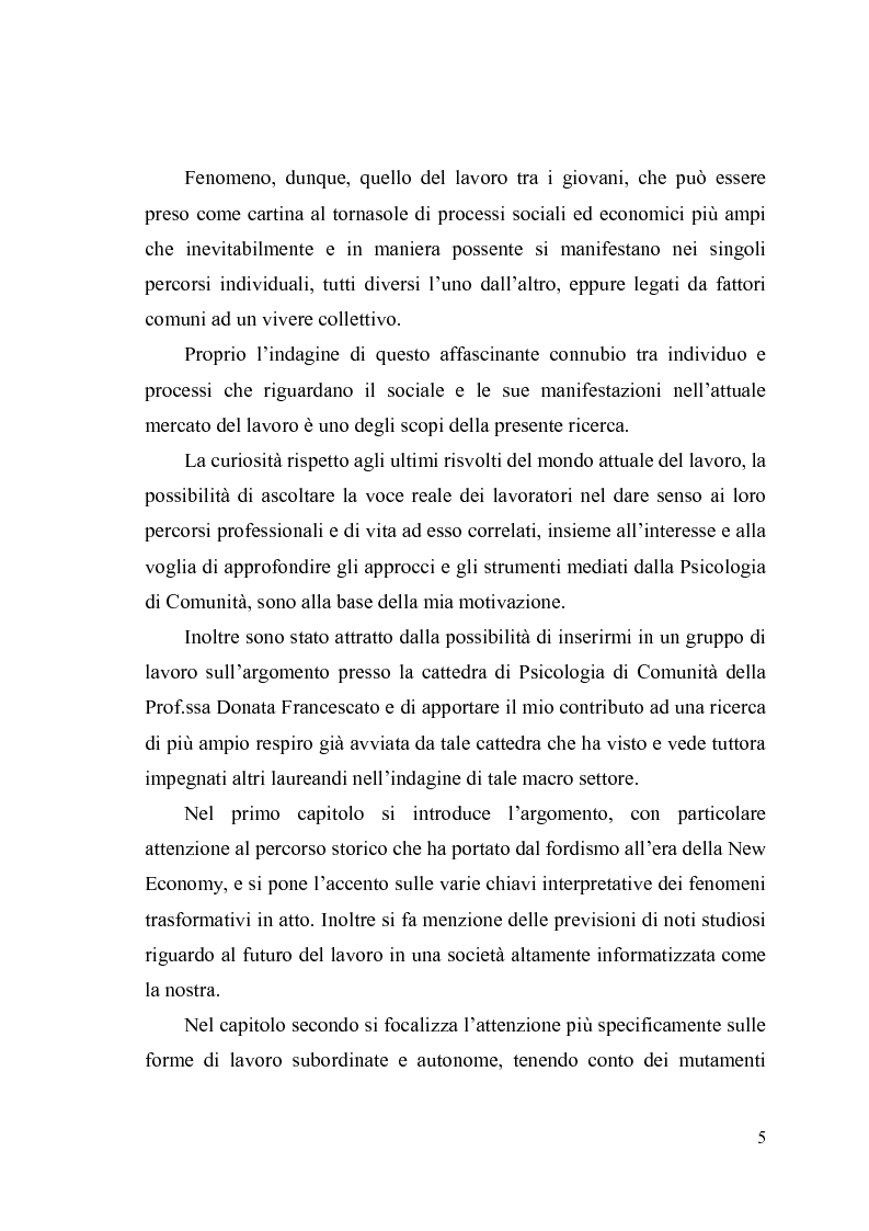 Anteprima della tesi: Giovani, lavoro e qualità della vita. Indagine esplorativa condotta su un campione di lavoratori autonomi e dipendenti, Pagina 2