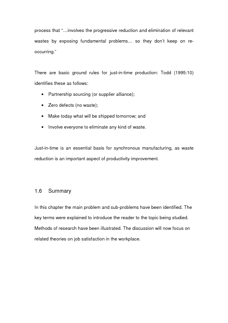 Anteprima della tesi: The effects of line-side supply on individuals employed in satellite operations within automotive maunfacturers, Pagina 10