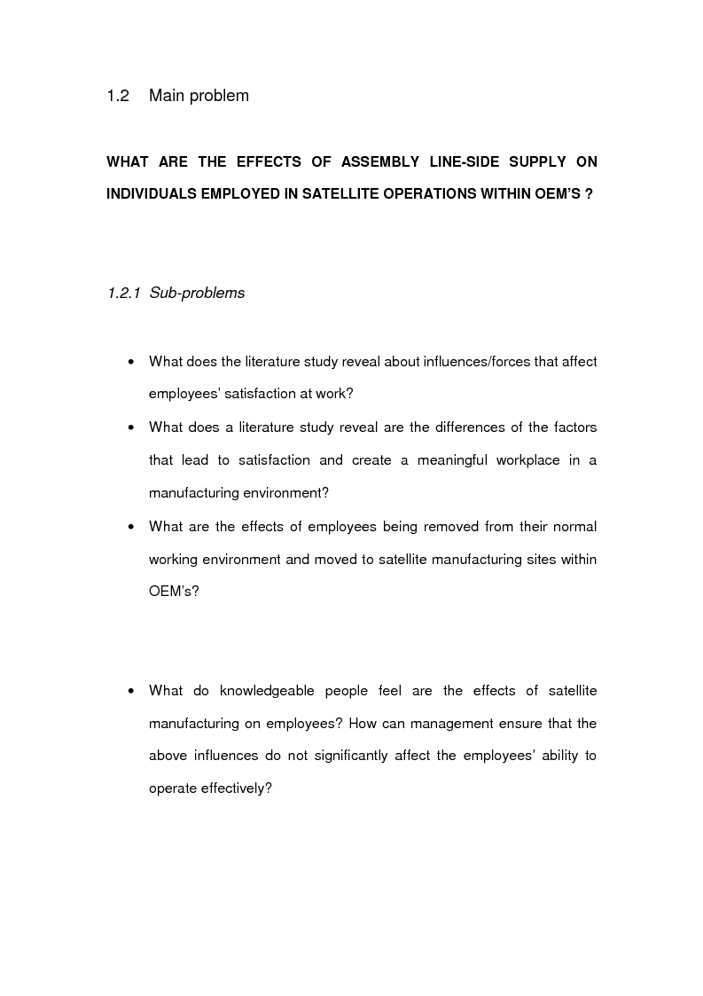 Anteprima della tesi: The effects of line-side supply on individuals employed in satellite operations within automotive maunfacturers, Pagina 4