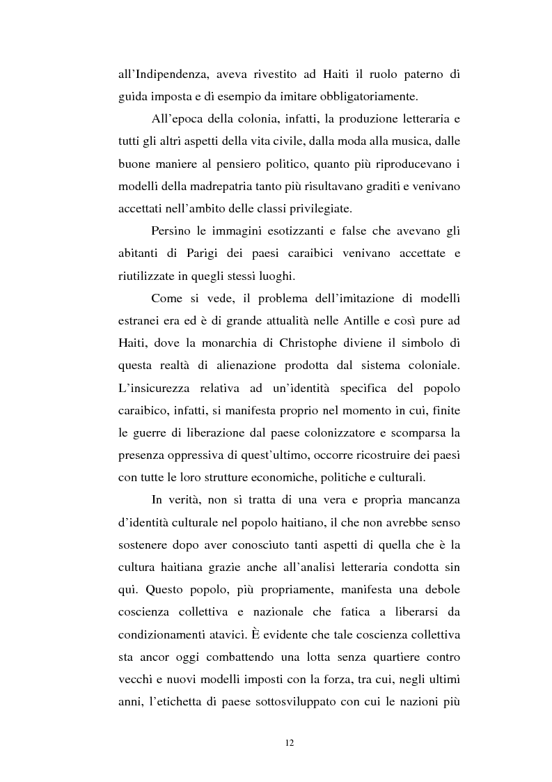 Anteprima della tesi: Le Roi Christophe tra mondo francofono e mondo ispanofono: Aimè Cèsaire e Alejo Carpentier, Pagina 12