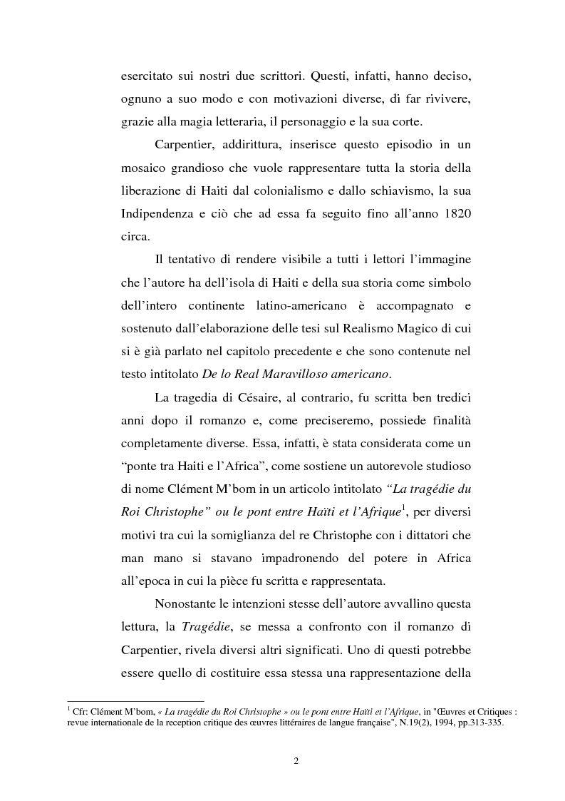 Anteprima della tesi: Le Roi Christophe tra mondo francofono e mondo ispanofono: Aimè Cèsaire e Alejo Carpentier, Pagina 2