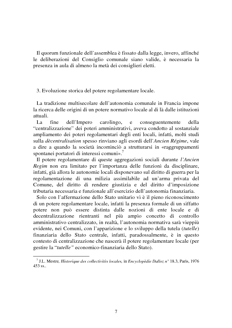 Anteprima della tesi: Procedimenti deliberativi negli enti locali; l'esperienza francese, Pagina 8