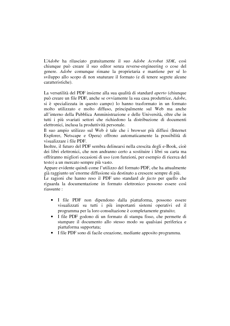 Anteprima della tesi: Analisi e manipolazione di documentazione in formato Pdf: un caso di studio, Pagina 2