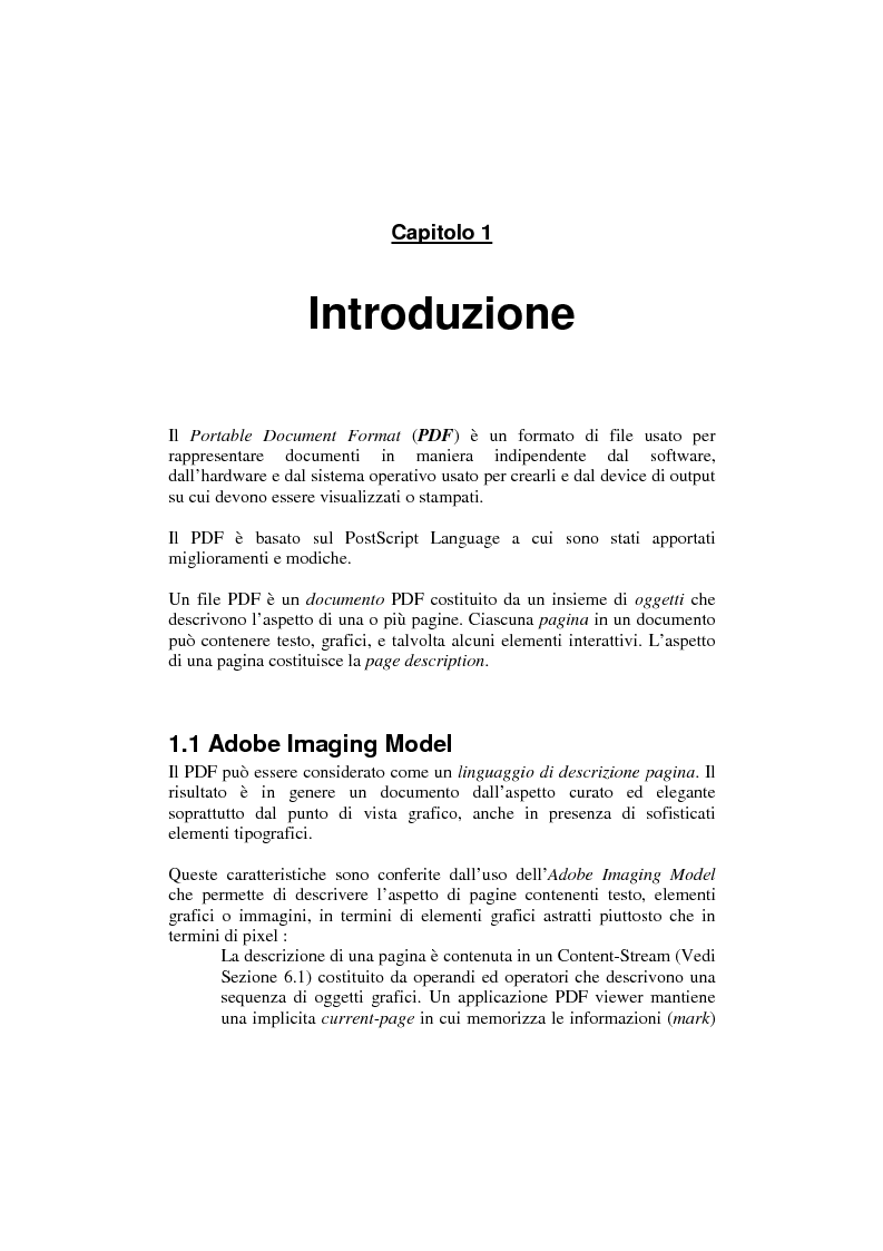 Anteprima della tesi: Analisi e manipolazione di documentazione in formato Pdf: un caso di studio, Pagina 6