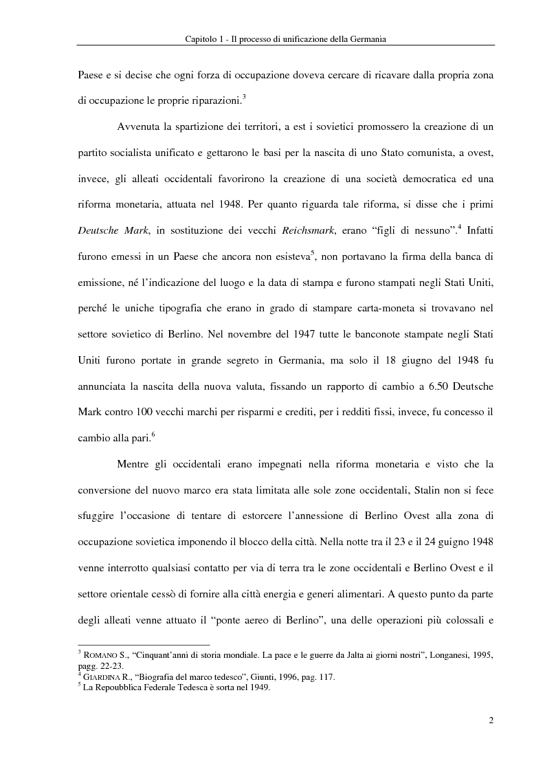 Anteprima della tesi: Interventi economici e politici per lo sviluppo dei nuovi laender tedeschi, Pagina 2