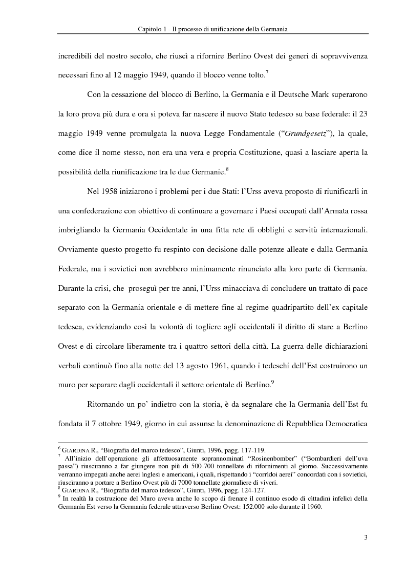 Anteprima della tesi: Interventi economici e politici per lo sviluppo dei nuovi laender tedeschi, Pagina 3