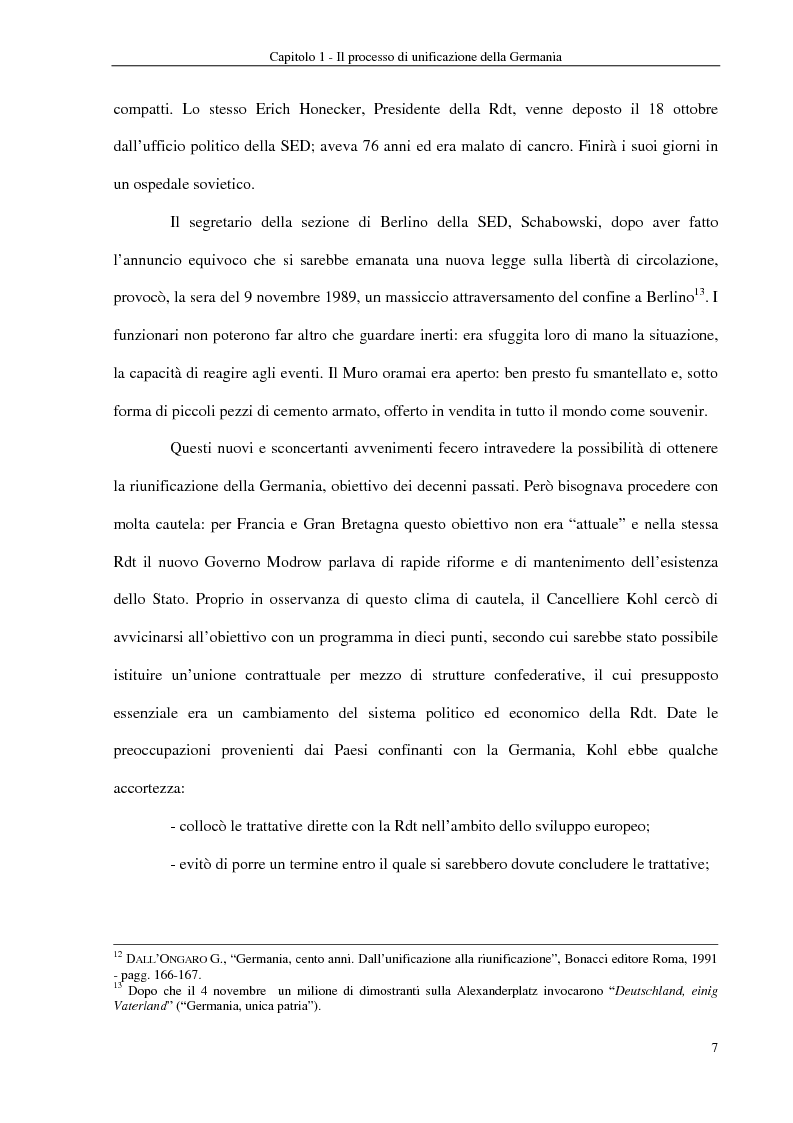 Anteprima della tesi: Interventi economici e politici per lo sviluppo dei nuovi laender tedeschi, Pagina 7