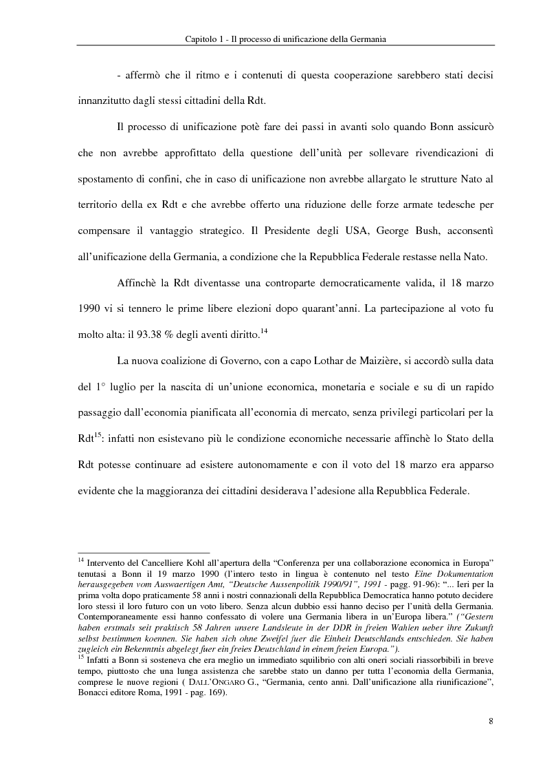 Anteprima della tesi: Interventi economici e politici per lo sviluppo dei nuovi laender tedeschi, Pagina 8