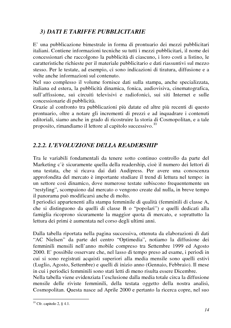 Anteprima della tesi: Analisi semiotica della grafica di impaginazione delle riviste femminili e costruzione dei percorsi di lettura. Il caso di Cosmopolitan nelle versioni italiana, americana e inglese, Pagina 14