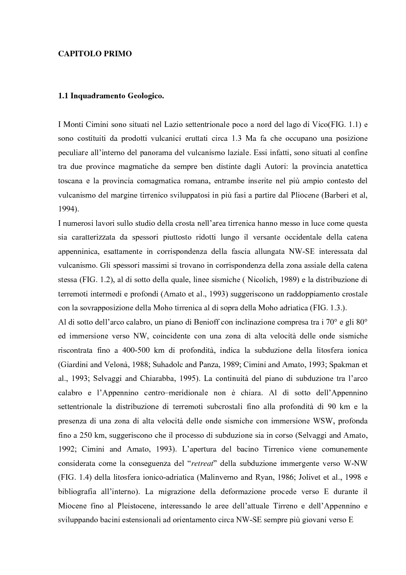 Anteprima della tesi: Controllo strutturale e modalità di messa in posto dei Domi Cimini, Pagina 2