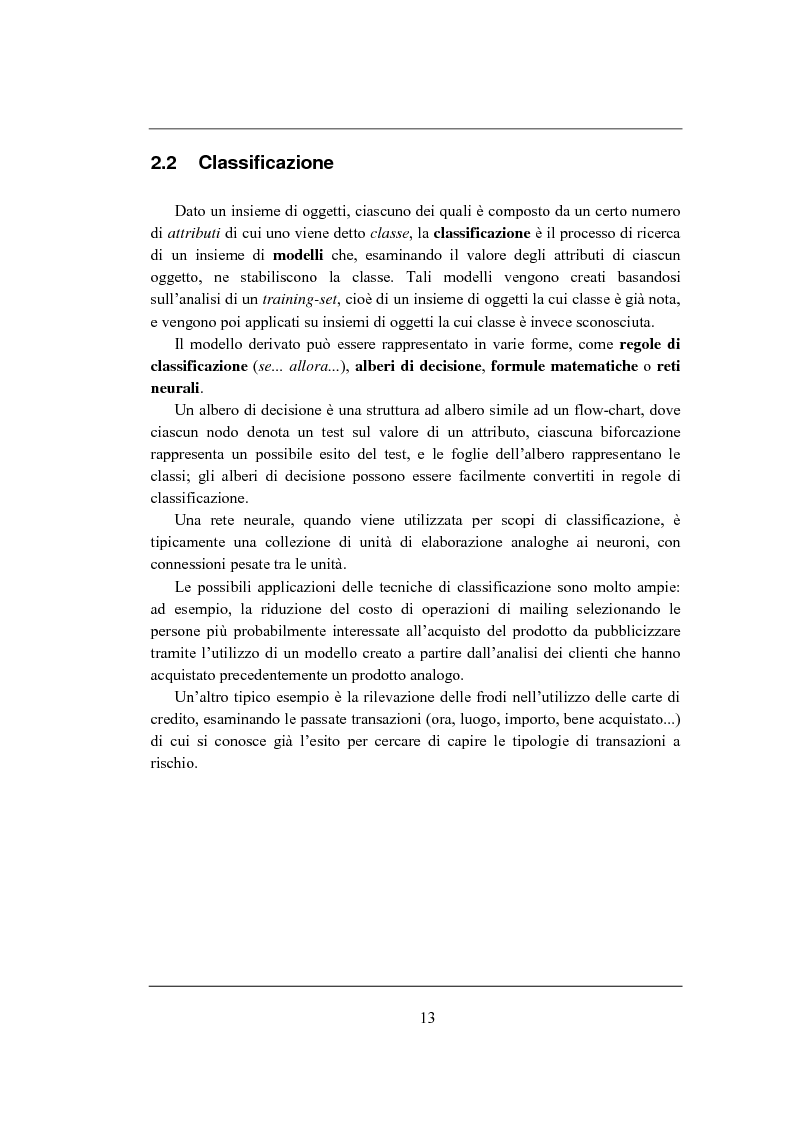 Anteprima della tesi: Correlation rules: analisi di una tecnica di data mining e sua applicazione ai sistemi di telecomunicazione, Pagina 6