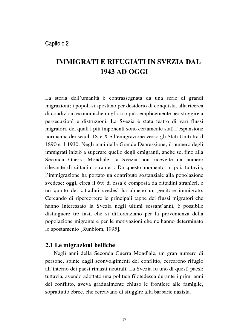 Anteprima della tesi: Le politiche relative agli immigrati in Svezia: analisi e comparazione con i principali modelli europei, Pagina 14
