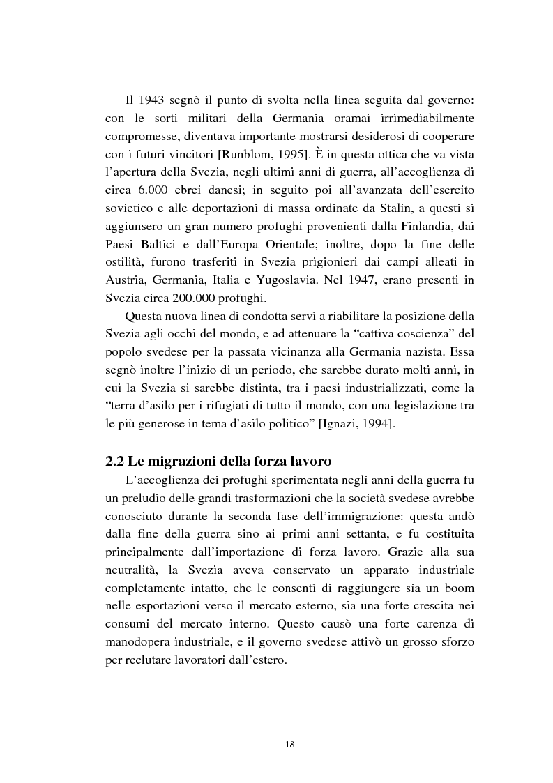 Anteprima della tesi: Le politiche relative agli immigrati in Svezia: analisi e comparazione con i principali modelli europei, Pagina 15