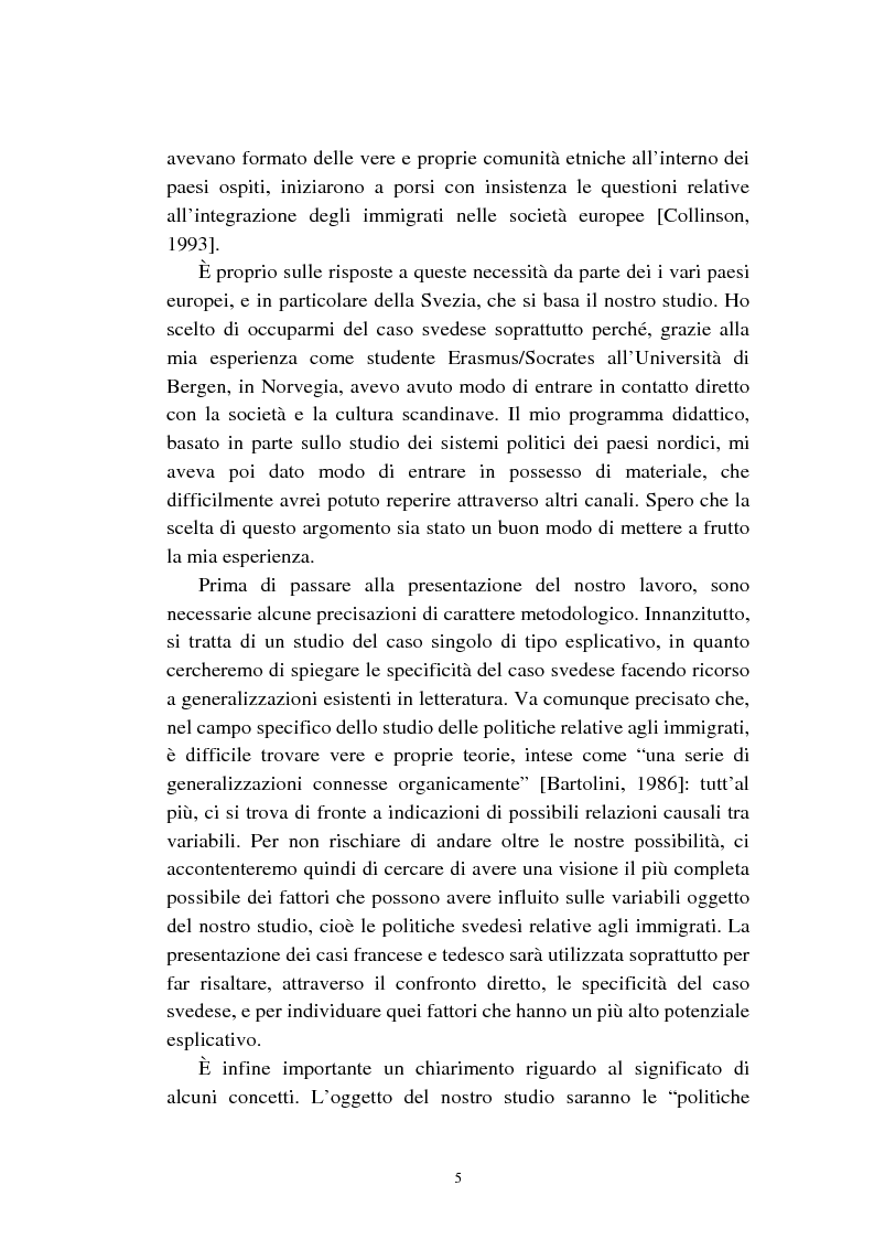 Anteprima della tesi: Le politiche relative agli immigrati in Svezia: analisi e comparazione con i principali modelli europei, Pagina 2