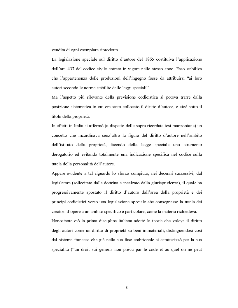 Anteprima della tesi: Analisi comparata del diritto d'autore in Italia e in Francia, Pagina 13