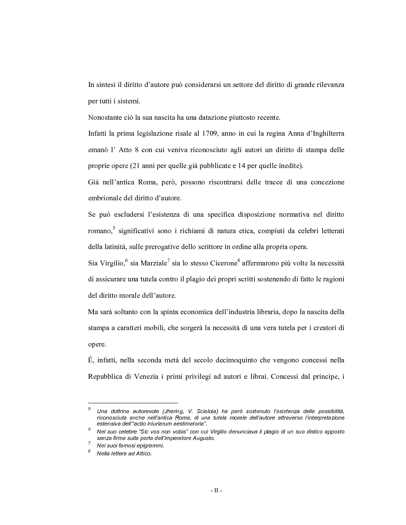 Anteprima della tesi: Analisi comparata del diritto d'autore in Italia e in Francia, Pagina 2