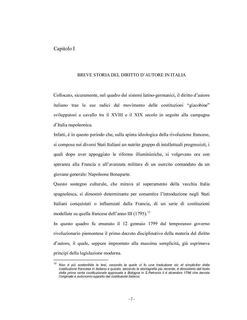 Anteprima della tesi: Analisi comparata del diritto d'autore in Italia e in Francia, Pagina 7