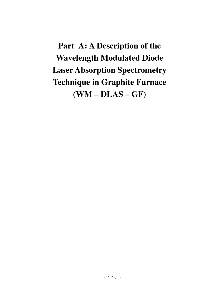 Anteprima della tesi: A Characterisation of the Wavelength Modulated Diode Laser Absorption Spectrometry Technique in Graphite Furnace, Pagina 2