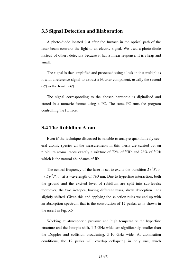 Anteprima della tesi: A Characterisation of the Wavelength Modulated Diode Laser Absorption Spectrometry Technique in Graphite Furnace, Pagina 8