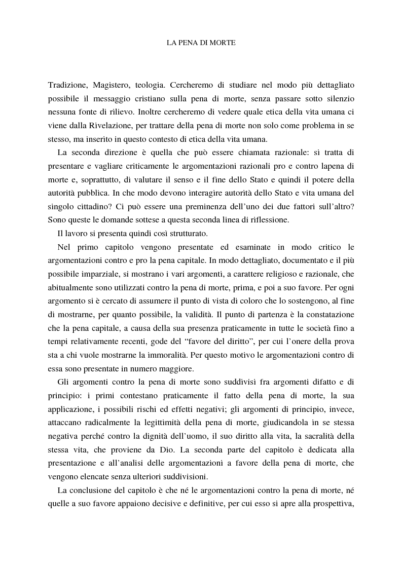 Anteprima della tesi: La pena di morte tra etica della vita e autorità dello Stato, Pagina 4