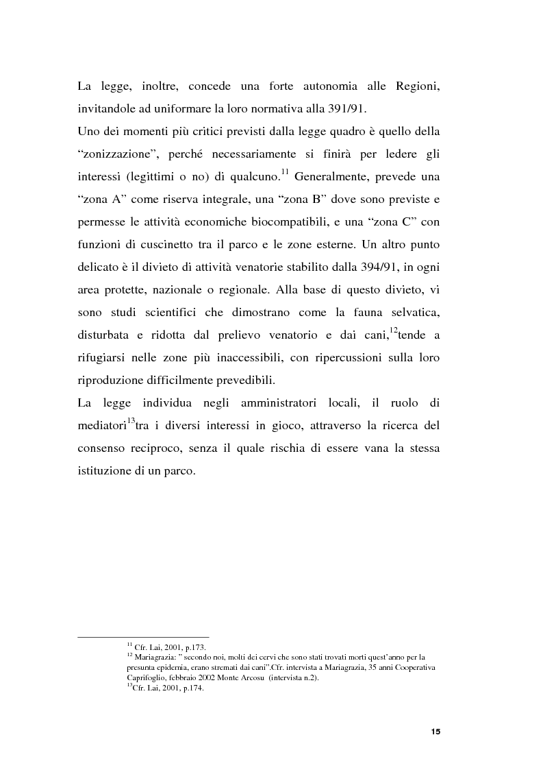 Anteprima della tesi: Parchi e società. La nascita dell'Oasi Wwf di Monte Arcosu, Pagina 12