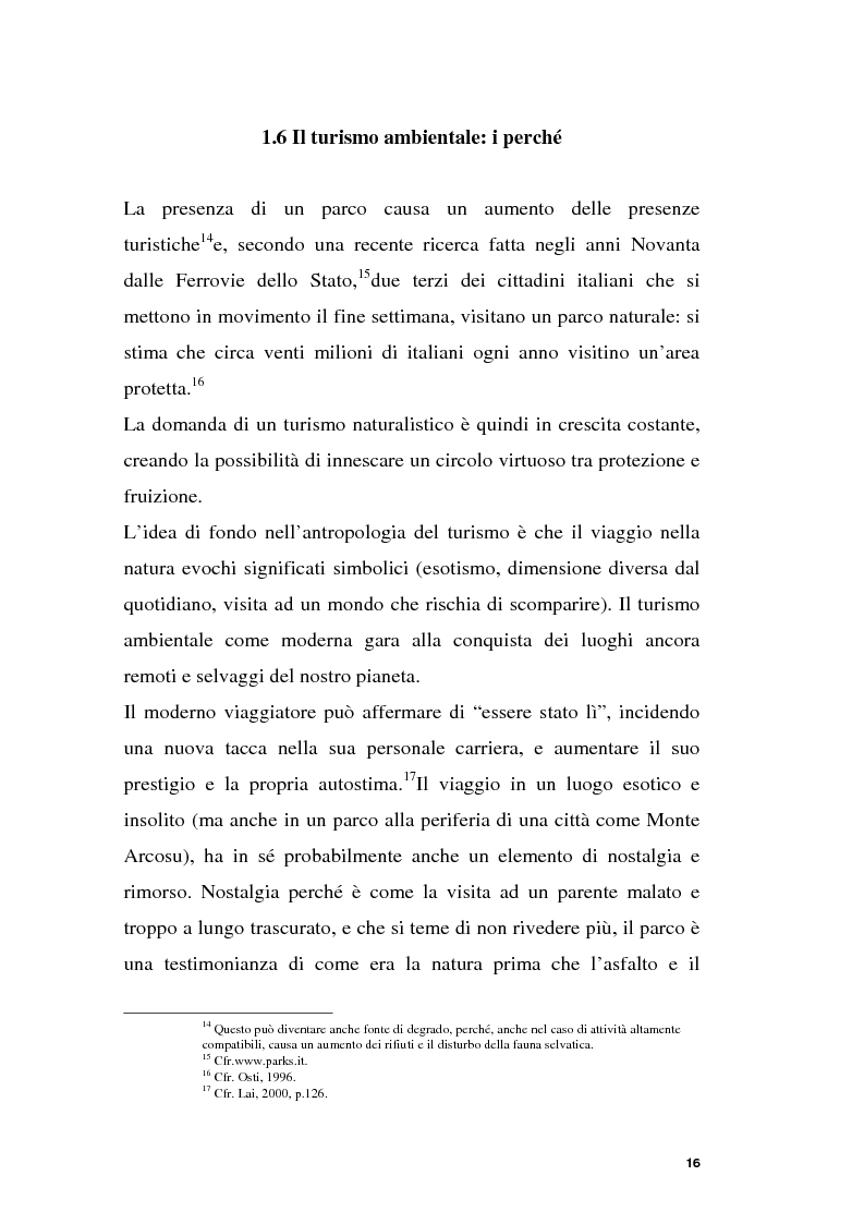 Anteprima della tesi: Parchi e società. La nascita dell'Oasi Wwf di Monte Arcosu, Pagina 13
