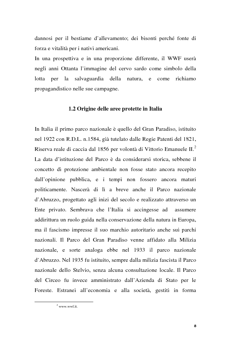Anteprima della tesi: Parchi e società. La nascita dell'Oasi Wwf di Monte Arcosu, Pagina 5