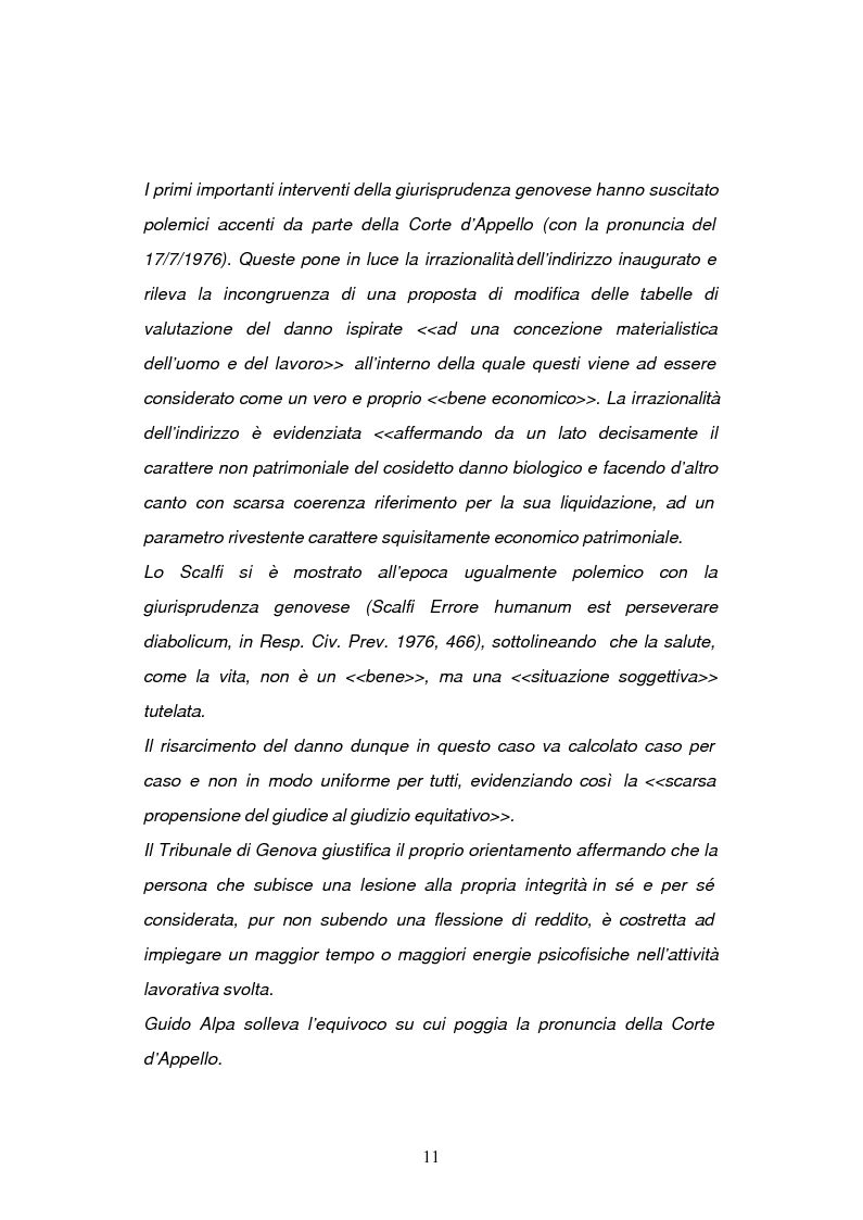 Anteprima della tesi: La risarcibilità del danno biologico da morte, Pagina 10