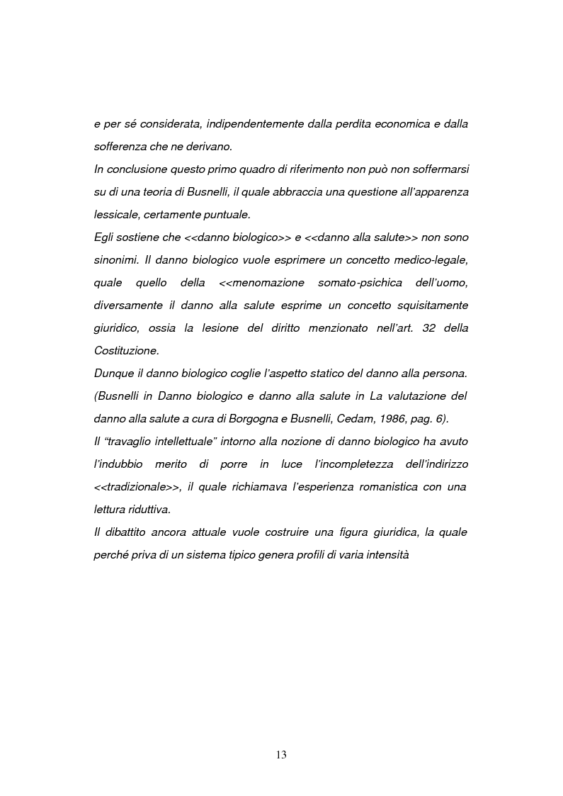 Anteprima della tesi: La risarcibilità del danno biologico da morte, Pagina 12