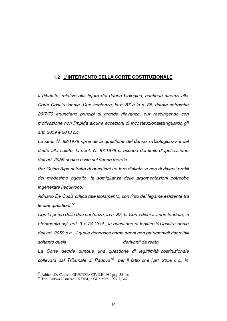 Anteprima della tesi: La risarcibilità del danno biologico da morte, Pagina 13