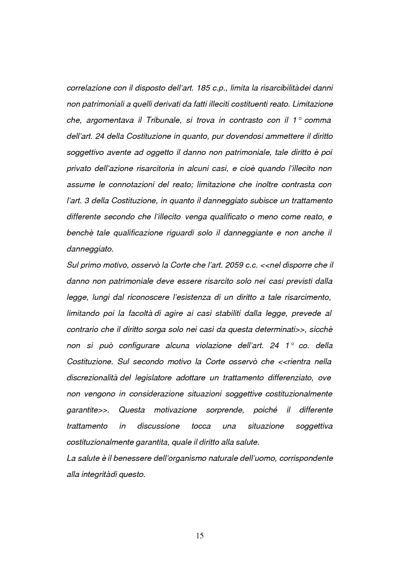 Anteprima della tesi: La risarcibilità del danno biologico da morte, Pagina 14
