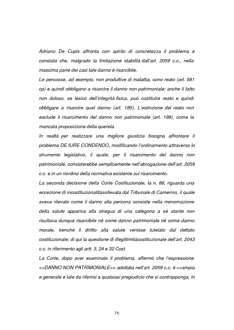 Anteprima della tesi: La risarcibilità del danno biologico da morte, Pagina 15
