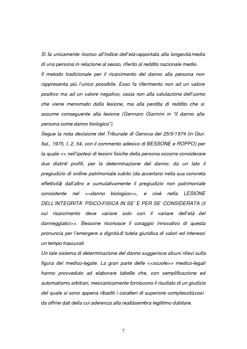 Anteprima della tesi: La risarcibilità del danno biologico da morte, Pagina 6