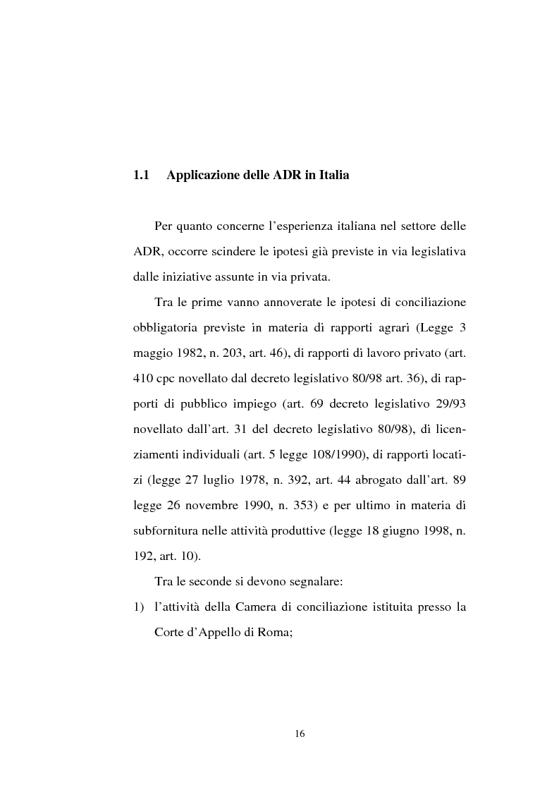Anteprima della tesi: Tentativo di conciliazione obbligatorio ''ante causam'', Pagina 16