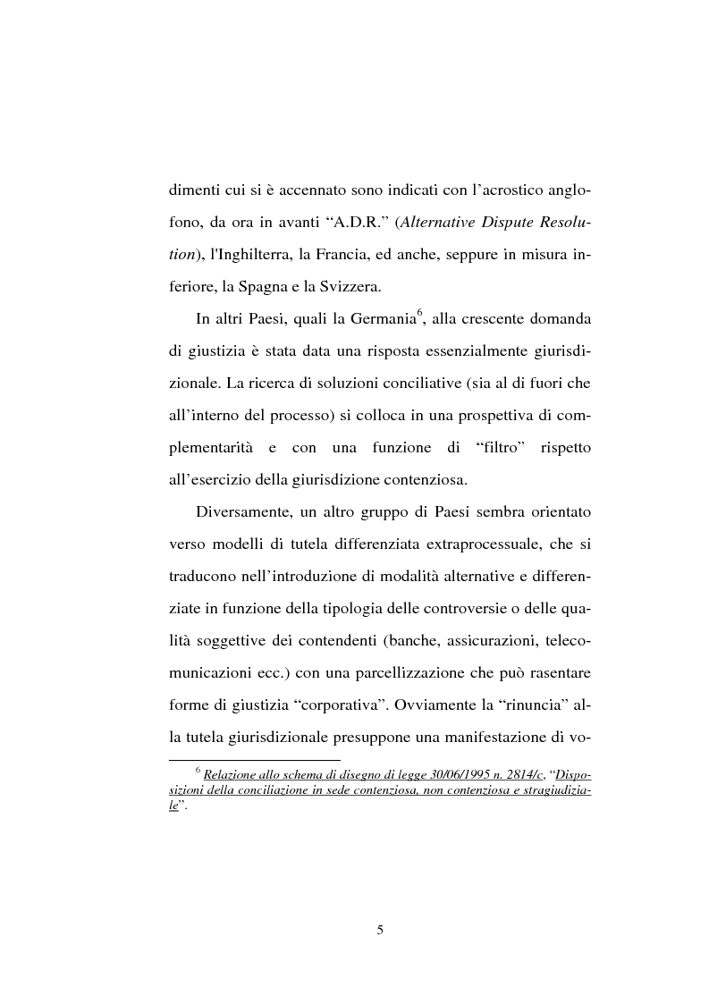 Anteprima della tesi: Tentativo di conciliazione obbligatorio ''ante causam'', Pagina 5