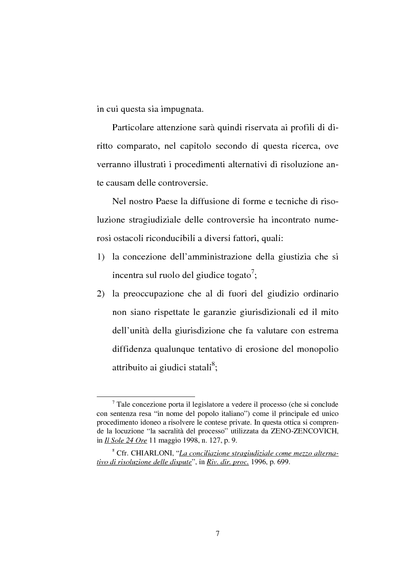 Anteprima della tesi: Tentativo di conciliazione obbligatorio ''ante causam'', Pagina 7