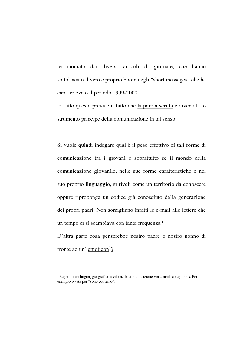 Anteprima della tesi: Dalle lettere agli sms: una ricerca sui modi di comunicazione giovanili, Pagina 2