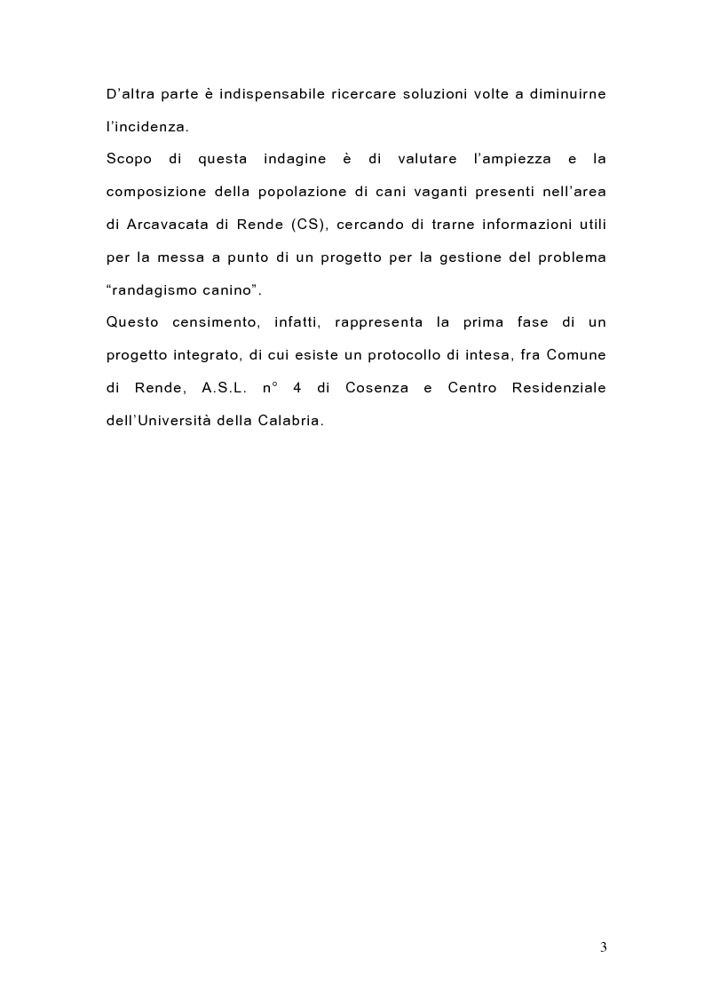 Anteprima della tesi: Indagine sulla popolazione canina nell'area di Arcavacata di Rende (CS), Pagina 3
