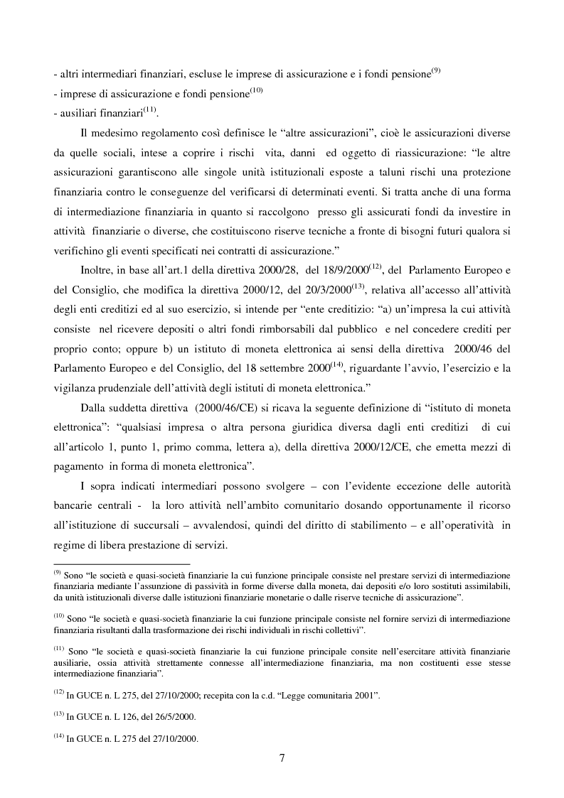 Anteprima della tesi: La disciplina comunitaria dell'intermediazione finanziaria, Pagina 5