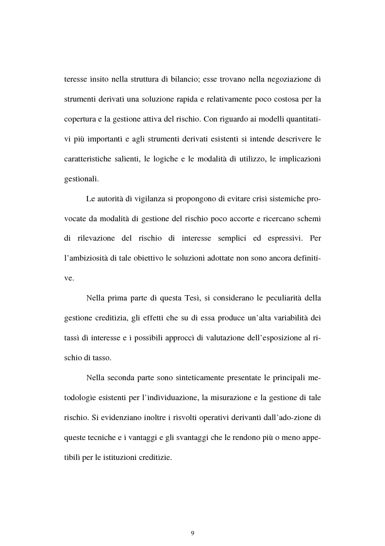 Anteprima della tesi: Il rischio di interesse e gli strumenti per un suo controllo, Pagina 3