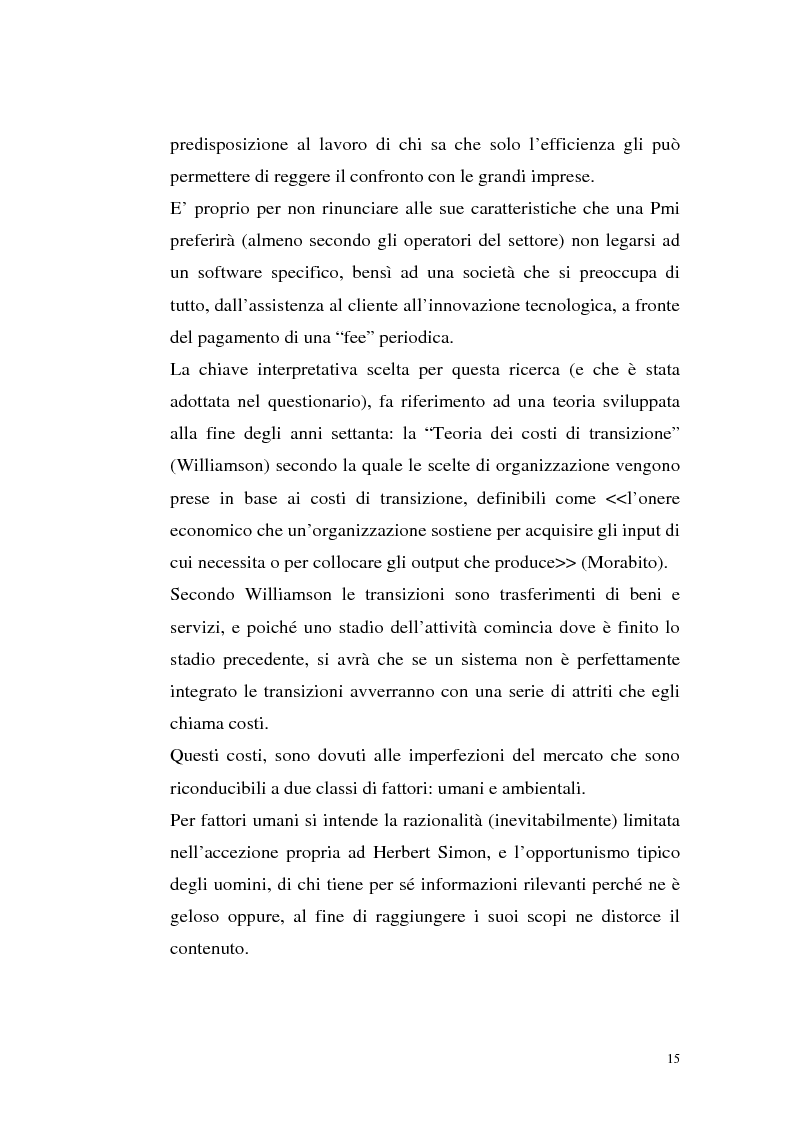 Anteprima della tesi: Sistemi Erp e modalità Asp: quando una Pmi ricorre a strumenti di governo da grande impresa, Pagina 11