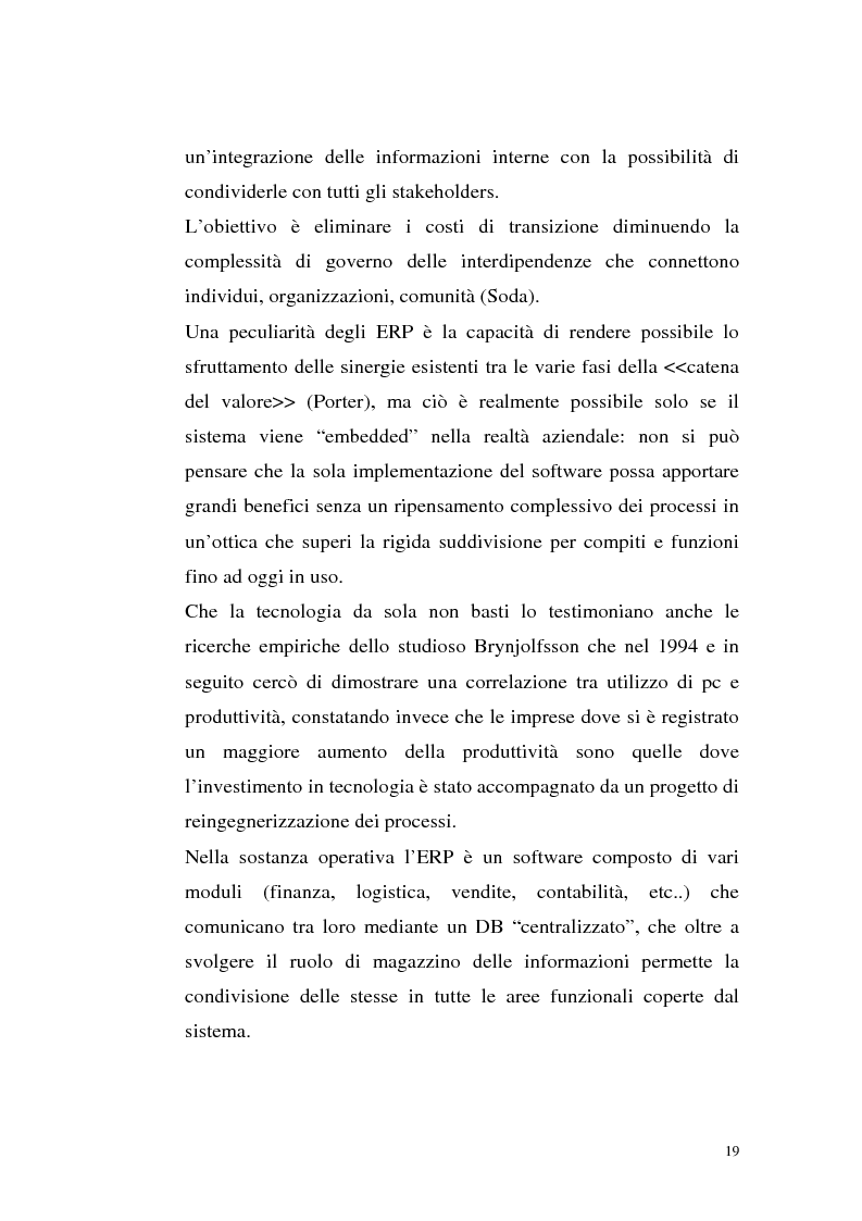 Anteprima della tesi: Sistemi Erp e modalità Asp: quando una Pmi ricorre a strumenti di governo da grande impresa, Pagina 15