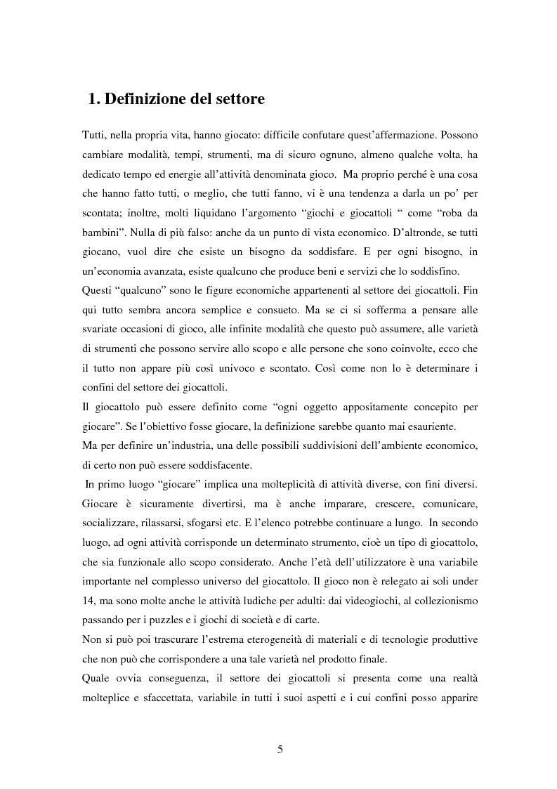 Anteprima della tesi: Il settore dei giocattoli, Pagina 5