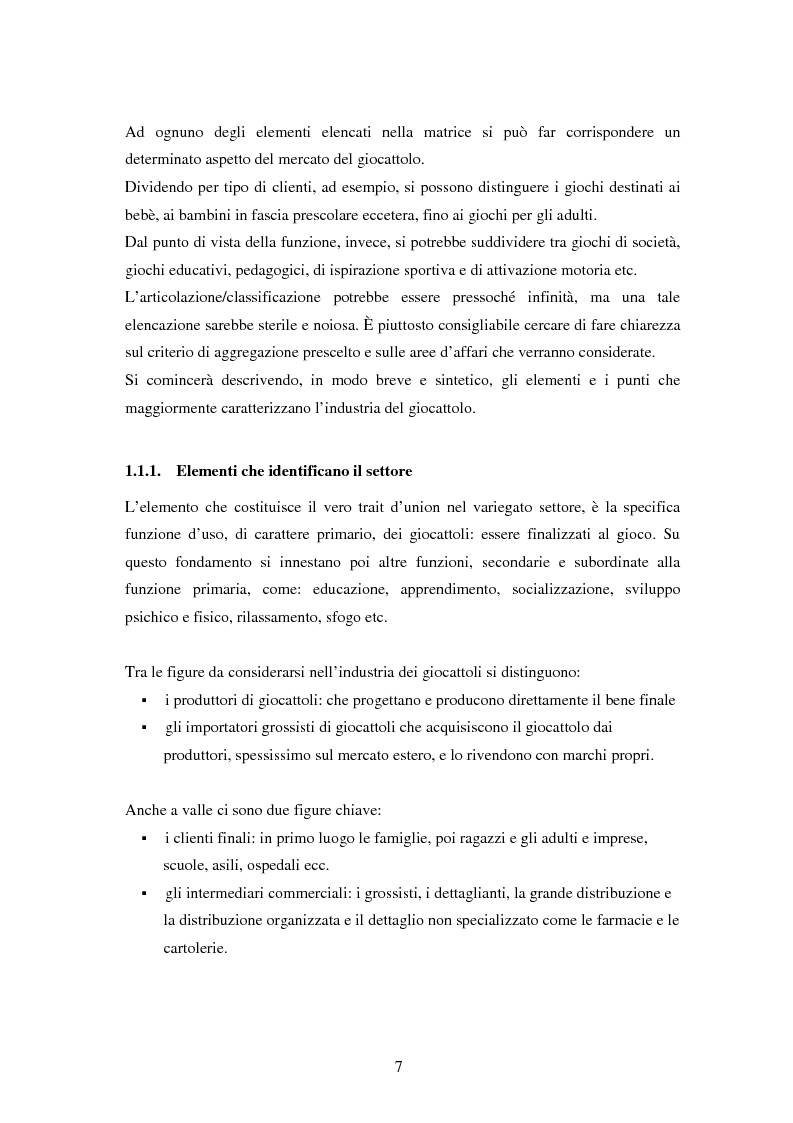 Anteprima della tesi: Il settore dei giocattoli, Pagina 7