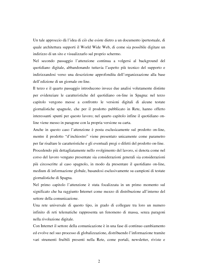 Anteprima della tesi: Quotidiani on-line in Spagna: analisi e confronti, Pagina 2