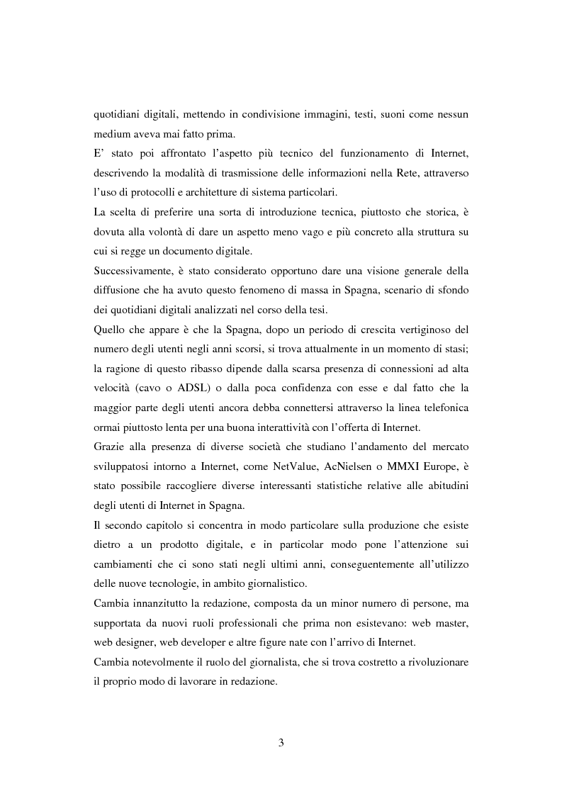 Anteprima della tesi: Quotidiani on-line in Spagna: analisi e confronti, Pagina 3