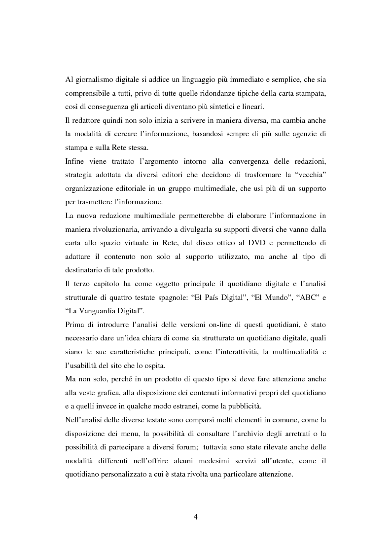 Anteprima della tesi: Quotidiani on-line in Spagna: analisi e confronti, Pagina 4